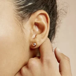 Boucles D'oreilles Puces Fidelia Boule Or Rose