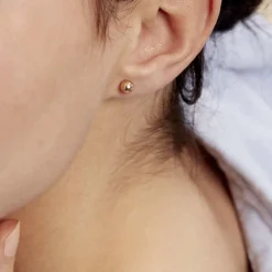 Boucles D'oreilles Puces Fidelia Boule Or Jaune