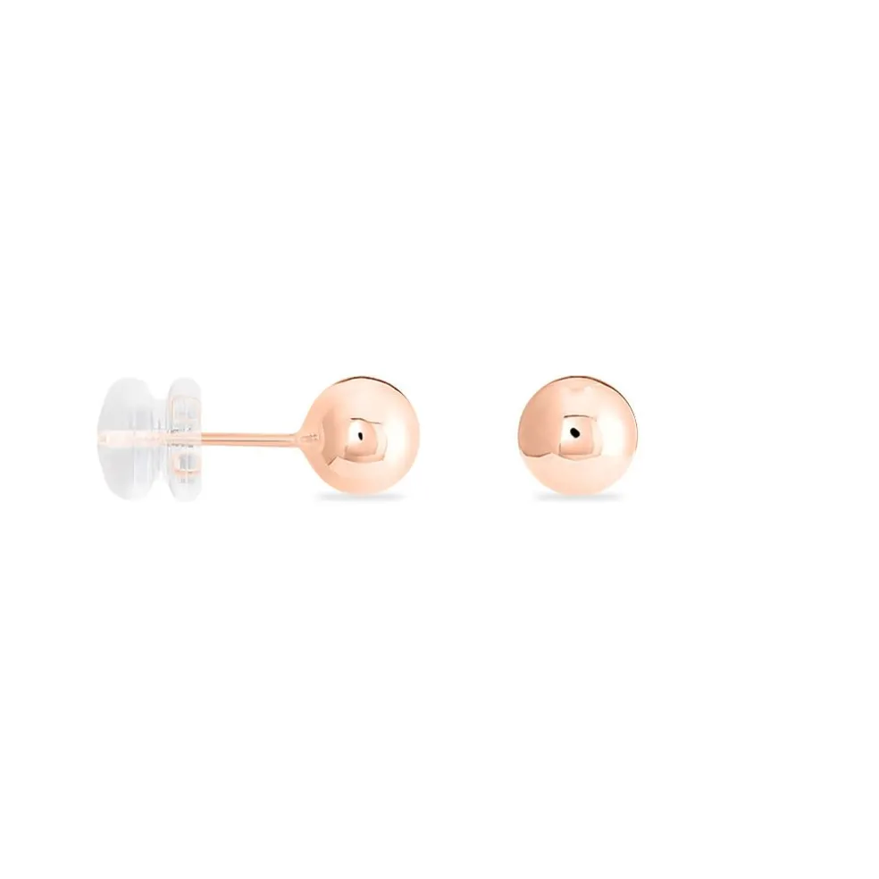Boucles D'oreilles Puces Fidelia Boule Or Rose