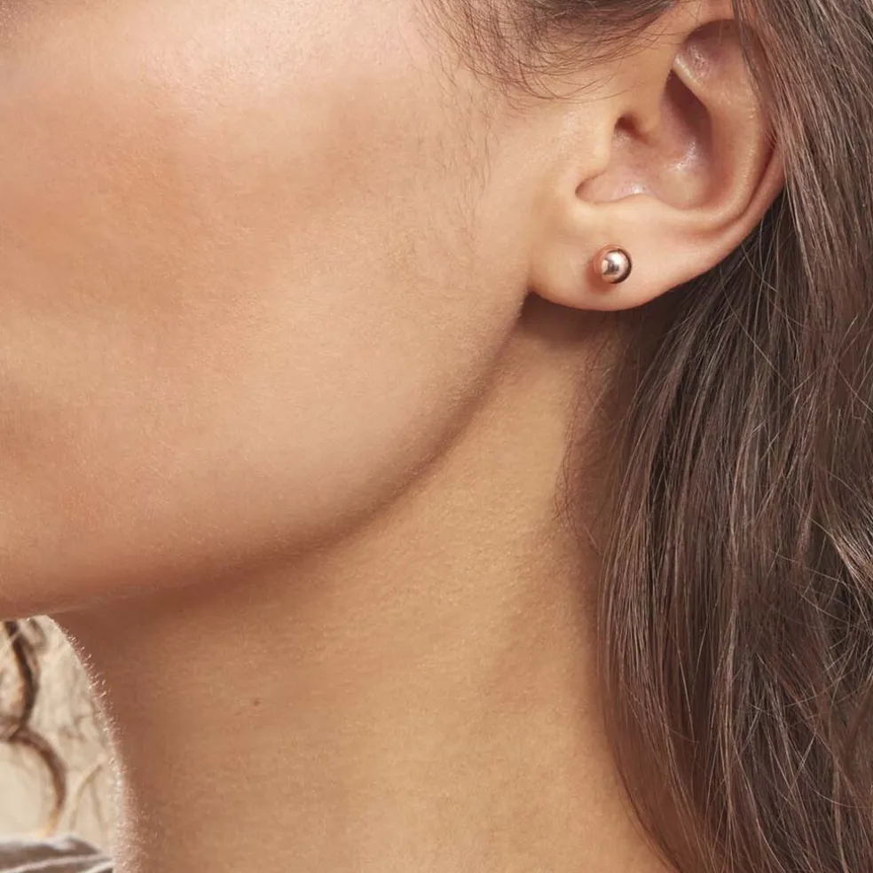 Boucles D'oreilles Puces Fidelia Boule Or Rose
