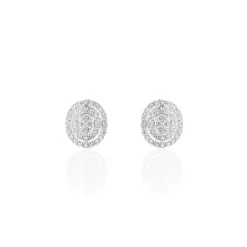 Boucles D'oreilles Puces Fidjy Argent Blanc Oxyde De Zirconium