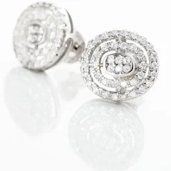 Boucles D'oreilles Puces Fidjy Argent Blanc Oxyde De Zirconium