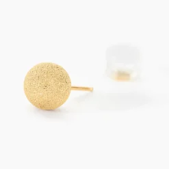 Boucles D'oreilles Puces Fidelia Boule Sablee Or Jaune