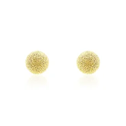 Boucles D'oreilles Puces Fidelia Boule Sablee Or Jaune
