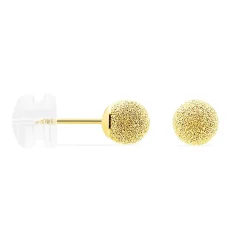 Boucles D'oreilles Puces Fidelia Boule Sablee Or Jaune