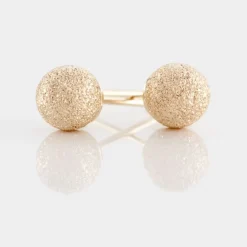 Boucles D'oreilles Puces Fidelia Boule Sablee Or Jaune