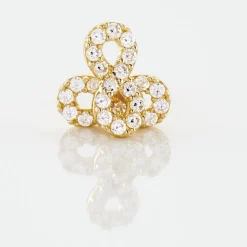 Boucles D'oreilles Puces Fannelle Infini Or Jaune Oxyde De Zirconium