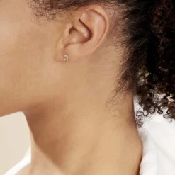 Boucles D'oreilles Puces Freyia Cheval Or Jaune