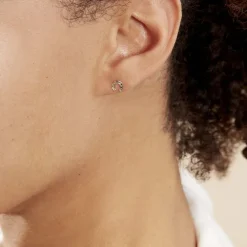 Boucles D'oreilles Puces Freyia Cheval Or Jaune