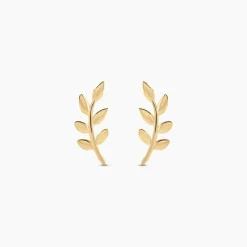 Boucles D'oreilles Puces Foliora Or Jaune