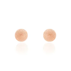 Boucles D'oreilles Puces Fidelia Boule Sablee Or Rose
