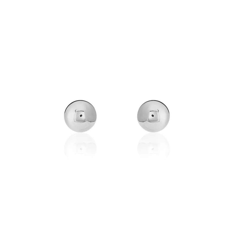 Boucles D'oreilles Puces Fidelia Boule Or Blanc