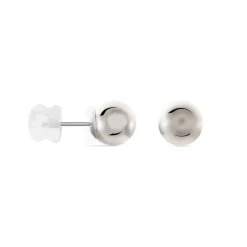 Boucles D'oreilles Puces Fidelia Boule Or Blanc