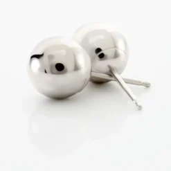 Boucles D'oreilles Puces Fidelia Boule Or Blanc