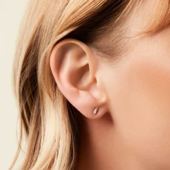 Boucles D'Oreilles Puces Fido Or Jaune Oxyde De Zirconium