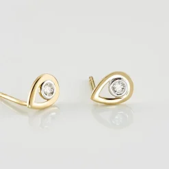 Boucles D'oreilles Puces Fidelia Or Jaune Diamant
