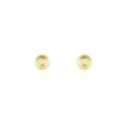 Boucles D'oreilles Puces Fidelia Boule Sablee Or Jaune