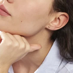 Boucles D'oreilles Puces Fidelia Boule Sablee Or Jaune