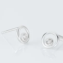 Boucles D'oreilles Puces Fidelia Or Blanc Diamant
