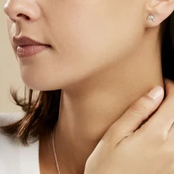 Boucles D'oreilles Puces Fulvie Dauphin 5 Or Blanc