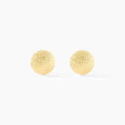 Boucles D'oreilles Puces Fidelia Boule Sablee Or Jaune