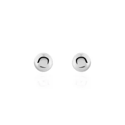 Boucles D'oreilles Puces Fidelia Boule Or Blanc