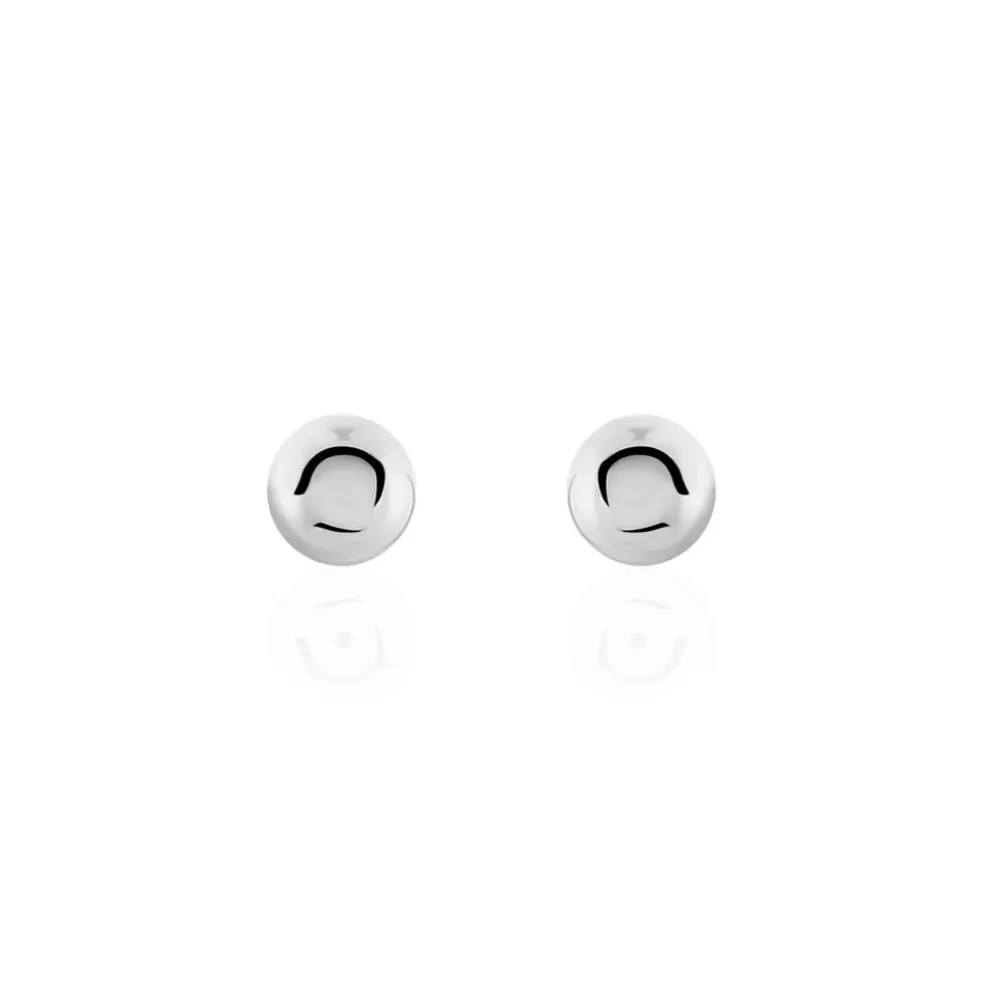 Boucles D'oreilles Puces Fidelia Boule Or Blanc