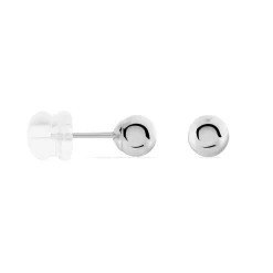 Boucles D'oreilles Puces Fidelia Boule Or Blanc