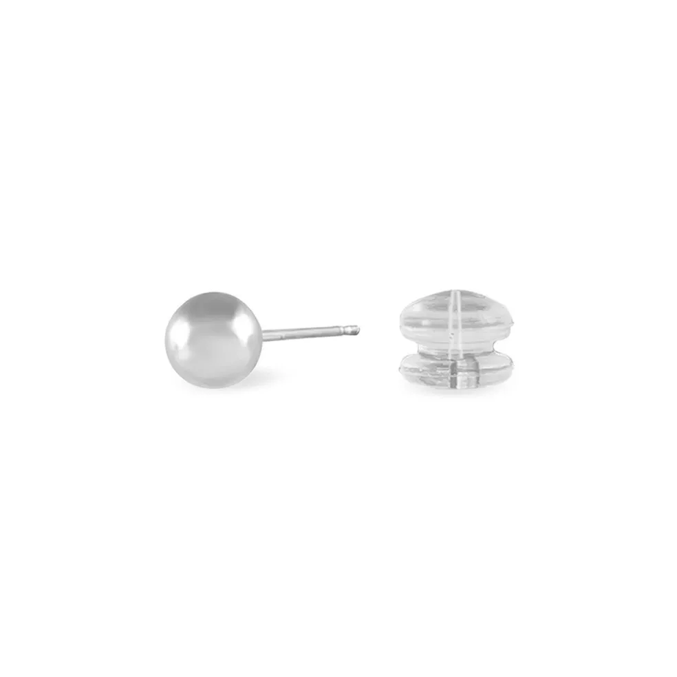 Boucles D'oreilles Puces Fidelia Boule Or Blanc