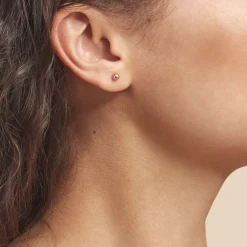 Boucles D'oreilles Puces Fidelia Boule Or Rose