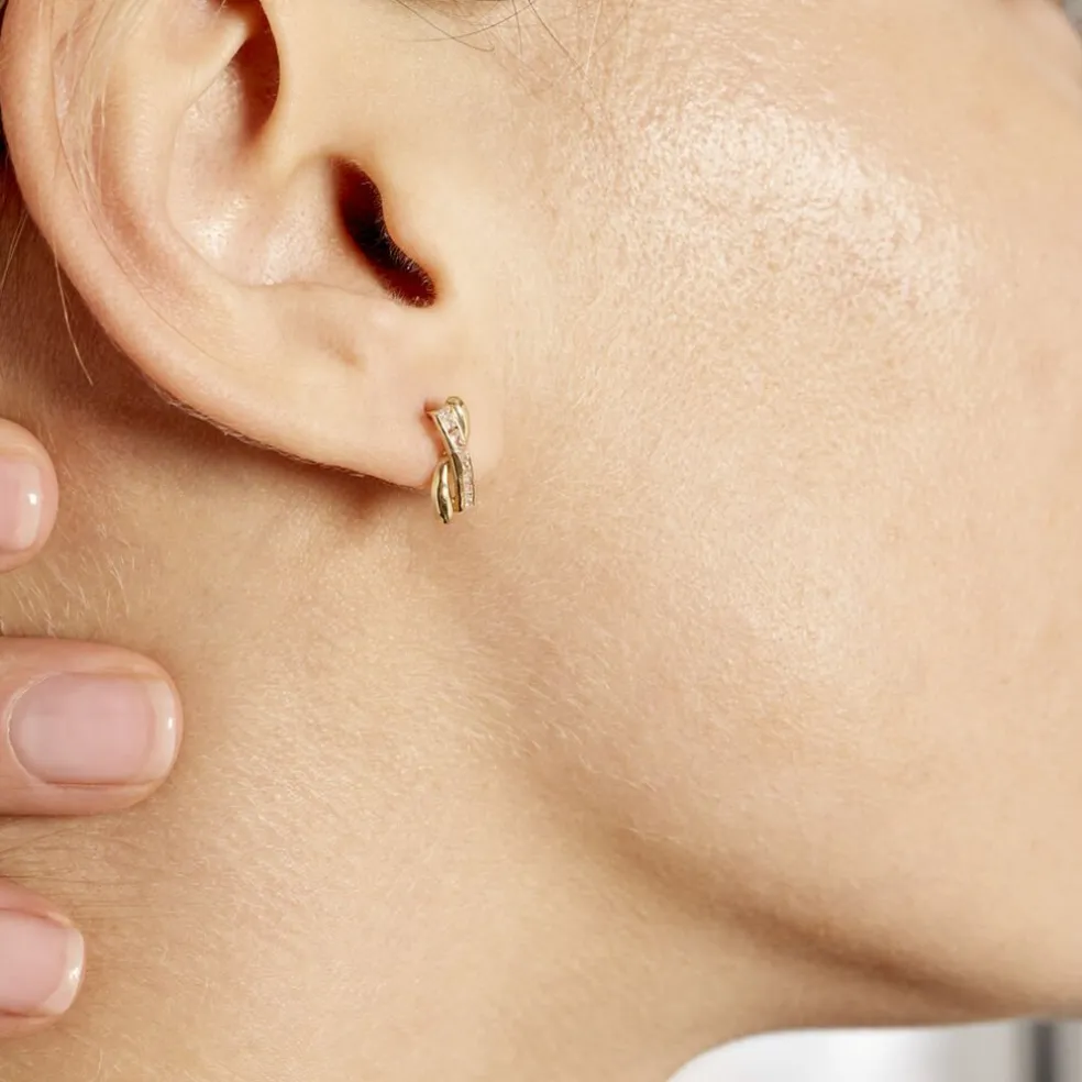 Boucles D'oreilles Puces Grebera Or Jaune Oxyde