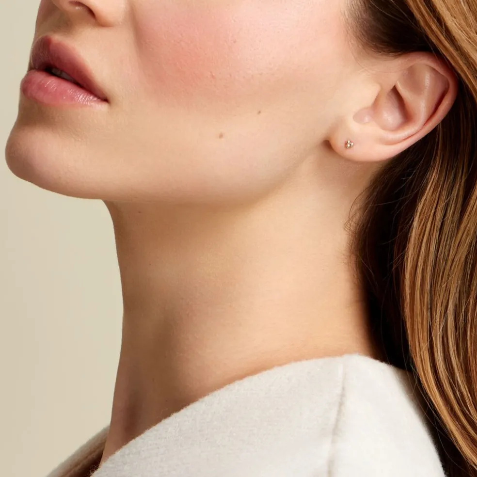 Boucles D'oreilles Puces Glen Or Jaune