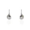 Boucles D'oreilles Puces Gatiene Or Blanc Perle De Culture Et Diamant