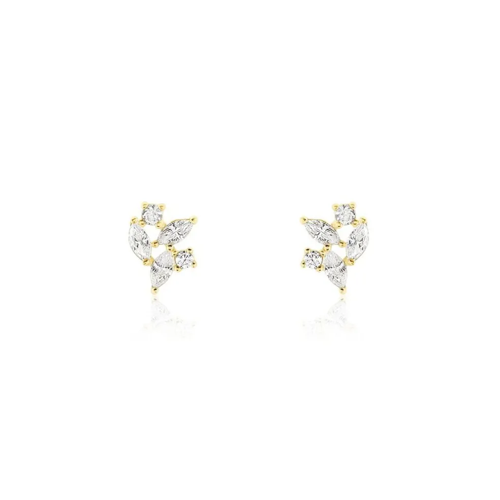 Boucles D'oreilles Puces Glorinda Or Jaune Oxyde De Zirconium