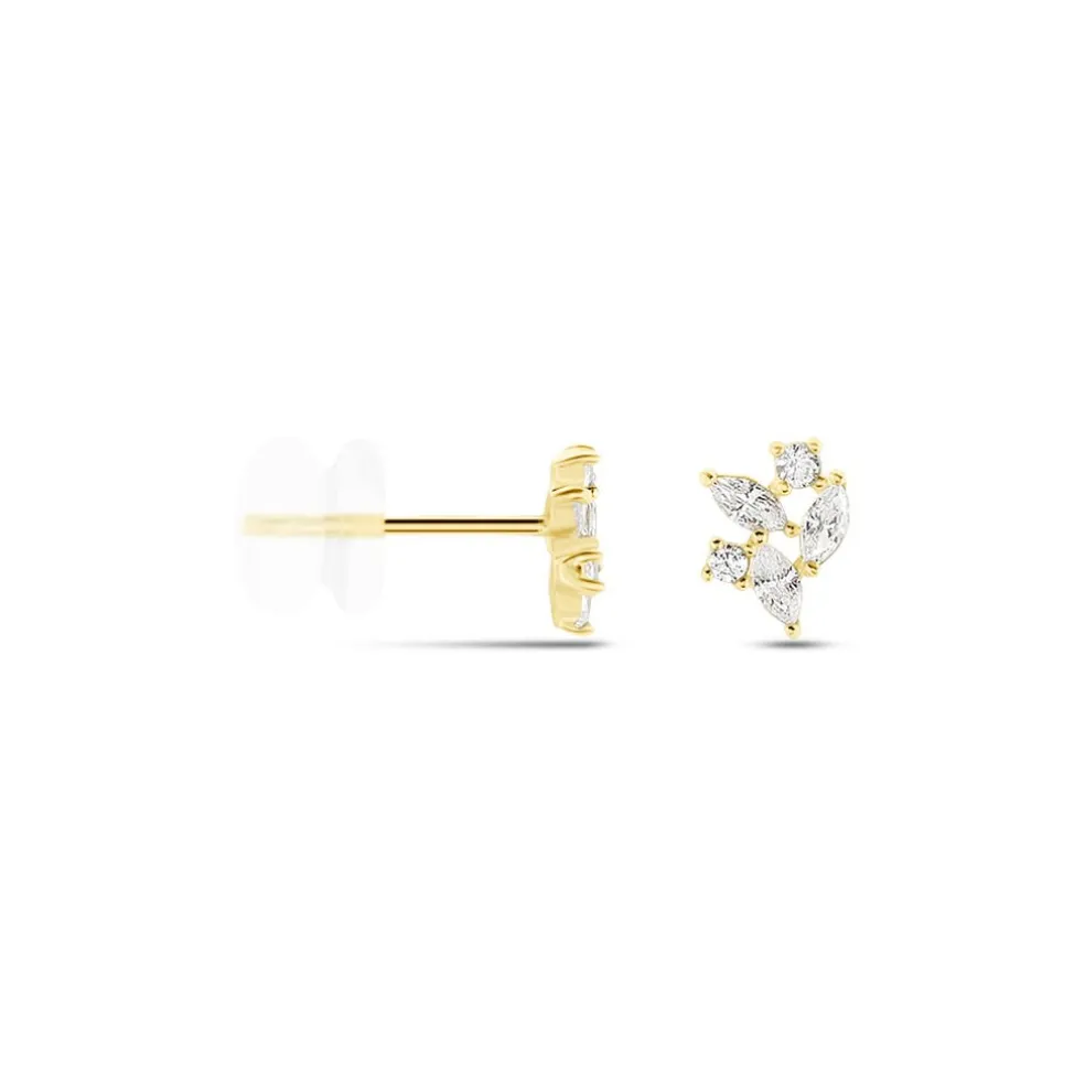 Boucles D'oreilles Puces Glorinda Or Jaune Oxyde De Zirconium