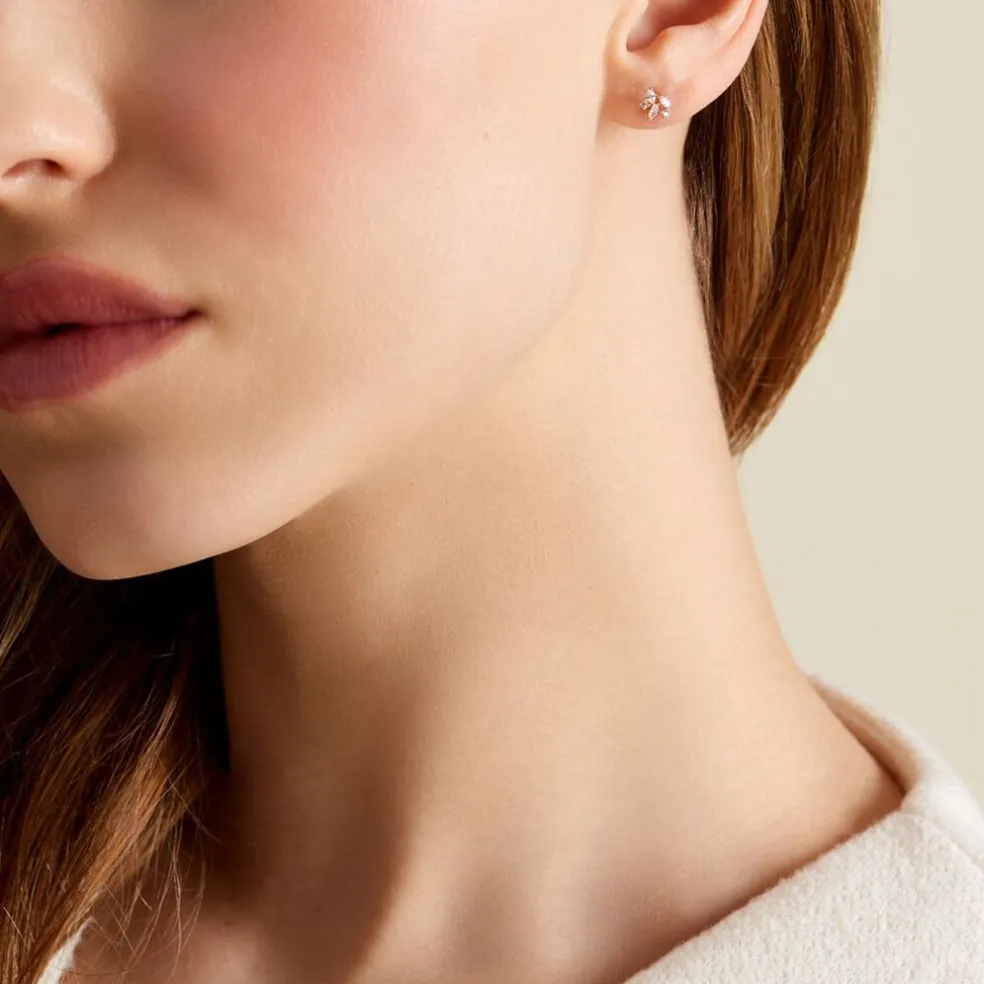 Boucles D'oreilles Puces Glorinda Or Jaune Oxyde De Zirconium