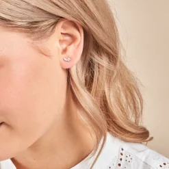 Boucles D'oreilles Puces Gemariah Or Jaune Diamant Synthétique