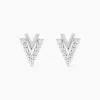 Boucles D'oreilles Puces Guenolee Argent Blanc Oxyde De Zirconium