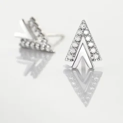 Boucles D'oreilles Puces Guenolee Argent Blanc Oxyde De Zirconium