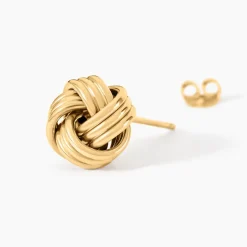 Boucles D'Oreilles Puces Ganesh Or Jaune