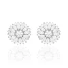 Boucles D'oreilles Puces Hyelana Argent Blanc Oxyde De Zirconium