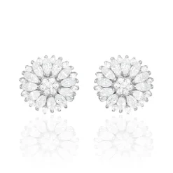 Boucles D'oreilles Puces Hyelana Argent Blanc Oxyde De Zirconium