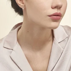 Boucles D'oreilles Puces Helie Goutte Or Jaune Oxyde De Zirconium