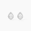 Boucles D'oreilles Puces Hildana Or Blanc Oxyde De Zirconium