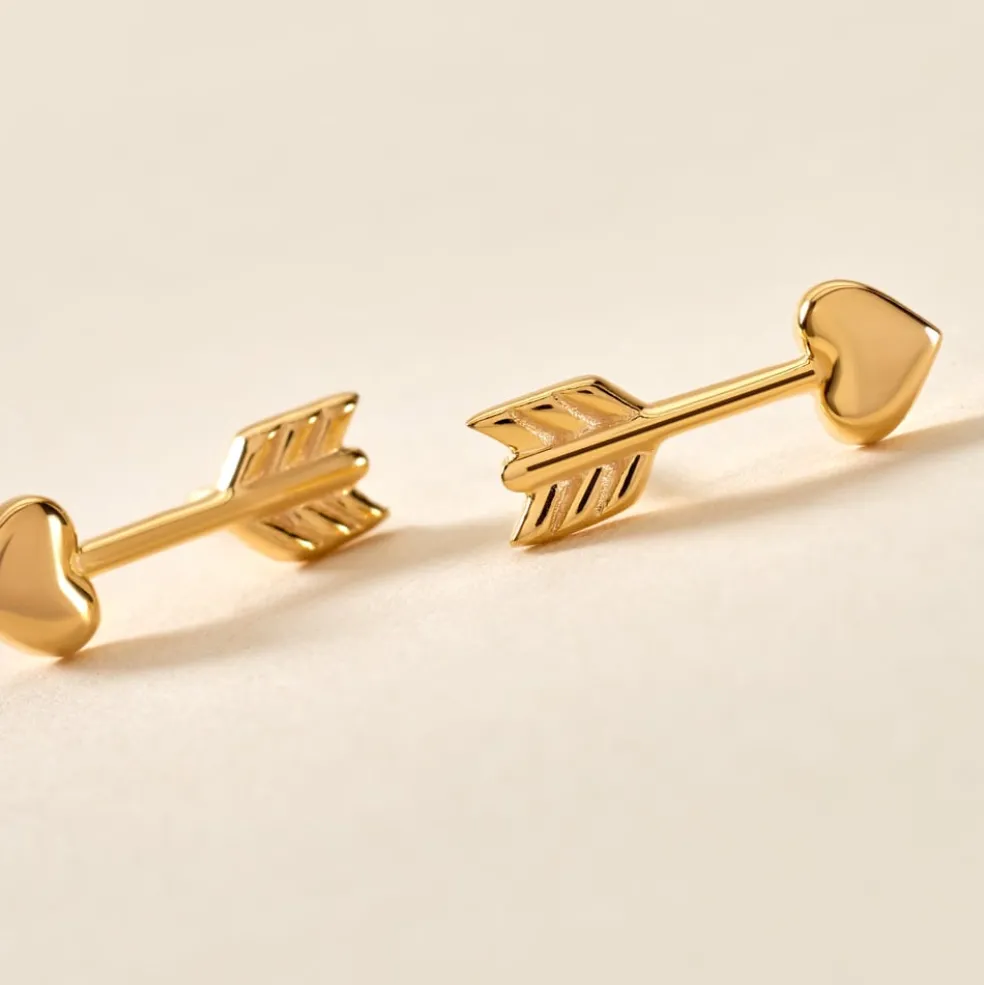 Boucles D'oreilles Puces Hannie Plaqué Or Jaune