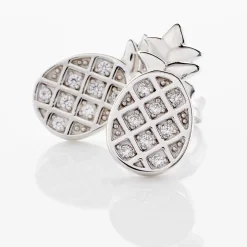 Boucles D'oreilles Puces Harold Argent Blanc Oxyde De Zirconium