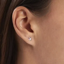 Boucles D'oreilles Puces Helidie Coccinelle Or Jaune