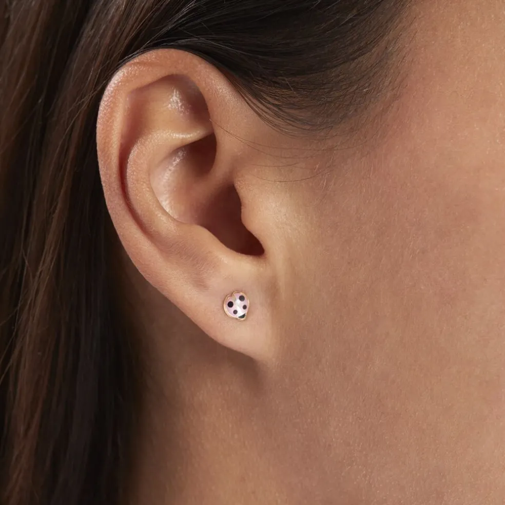 Boucles D'oreilles Puces Helidie Coccinelle Or Jaune