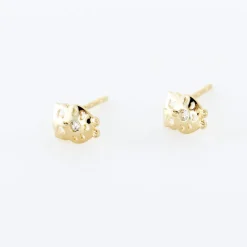 Boucles D'oreilles Puces Helois Hibou Or Jaune Oxyde De Zirconium