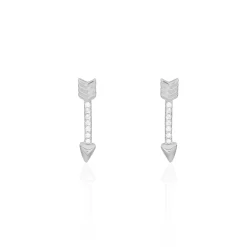 Boucles D'oreilles Puces Harrow Argent Blanc Oxyde De Zirconium